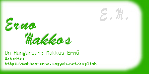 erno makkos business card