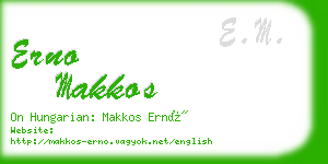 erno makkos business card